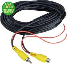 25ft RCA Backup Camera Extension Cable Video Power for Car Truck SUV Trailer