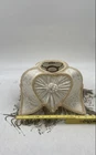 Vintage Dale Tiffany White Damask Silk & Glass Bead Fringe Trim Lamp Light Shade
