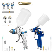 Hvlp Double Air Spray Guns Set Auto Paint Primer Nozzles Car Detail Repair Kits
