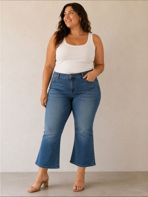 Haute Hippie Tribe cropped flare soft denim plus size denim stretch jeans 22W