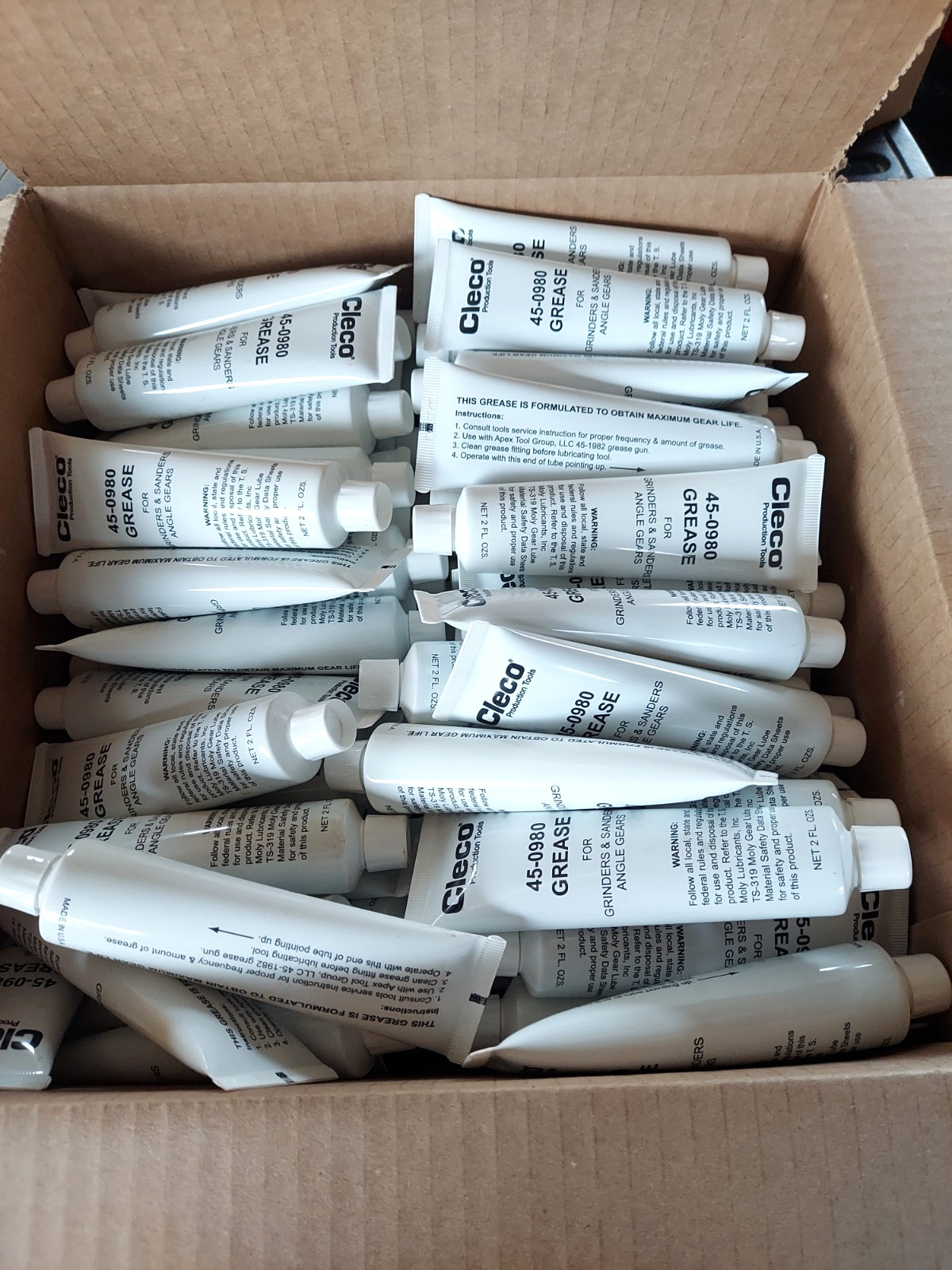 CLECO DOTCO 45-0980 GREASE For Grinders, Sanders & Angle Gears *LOT OF 10 TUBES*