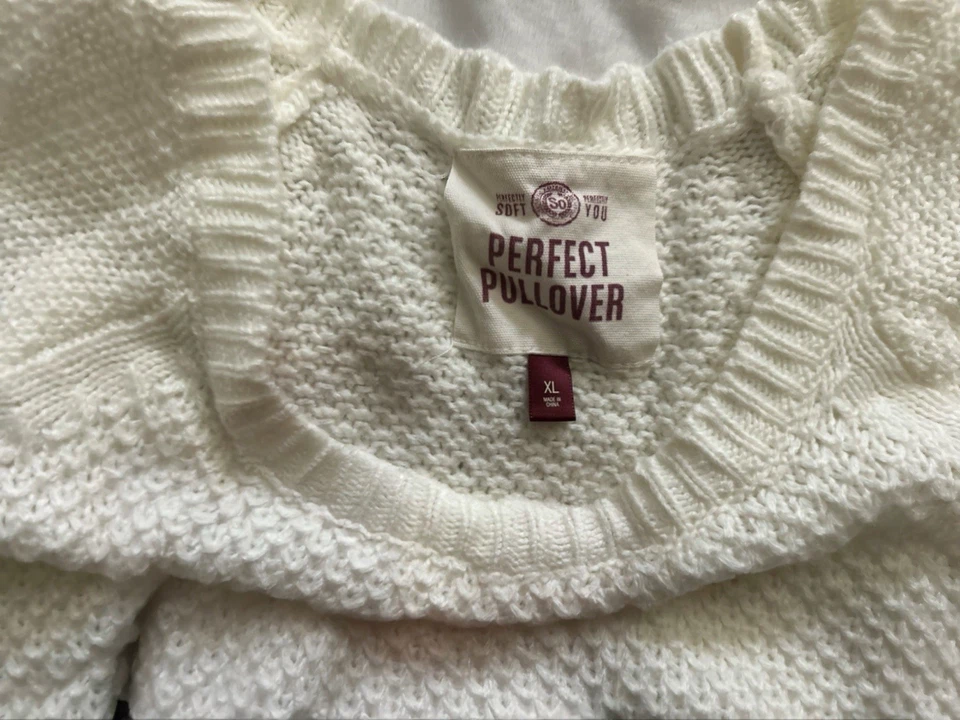 Suéter para mujer SO Perfect Pullover - blanco marfil - talla XL Foto 2 de 4