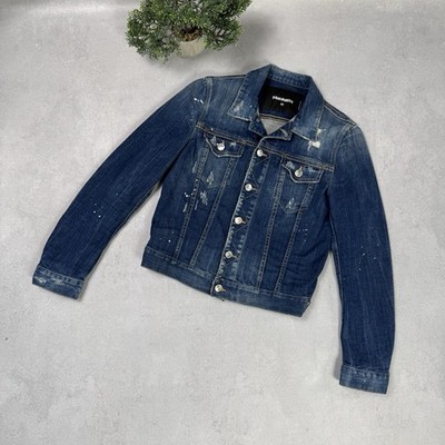 Dsquared2 Women Denim Jacket Size 42 Blue Biker 