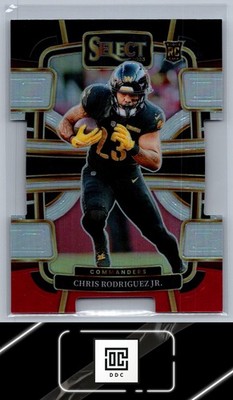 2023 Panini Select #100 Chris Rodriguez Jr. Black and Red Prizms Die Cuts