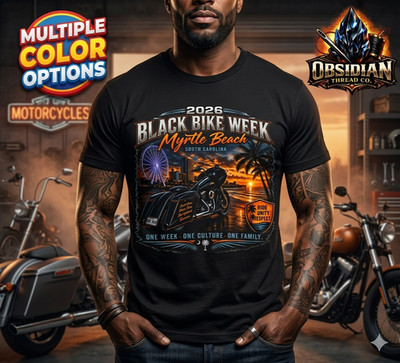 2026 Black Bike Week Myrtle Beach SC Motorcycle Rally Biker T-Shirt No Harley