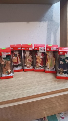 #ad Vintage Old World Santas From Around The World Ceramic Lot Of 6 NIB $30.00