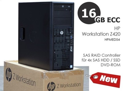 COMPUTER SERVER CAD GRAFIK HP Z420 16 GB ECC 3D NVIDIA NVS-315 2GB GRAFIK NEU