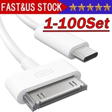 30-Pin To USB C Adapter Charging Data Sync Cable for IPhone 4 4S 3GS IPad 3 Lot