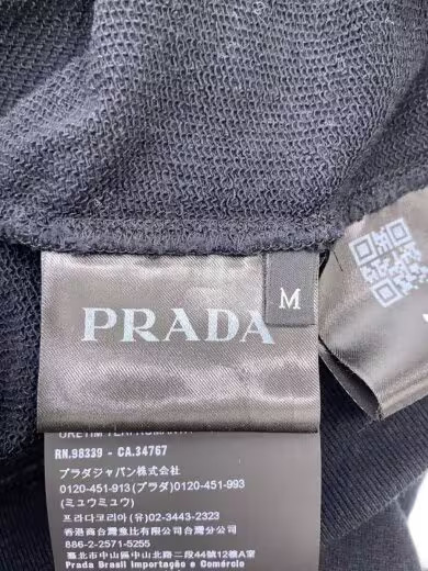 PRADA 2023AW Cotton/Nylon Hoodie/ Size M/ Cotton/ Black/ UJL20A R232 1U77 thumbnail 4