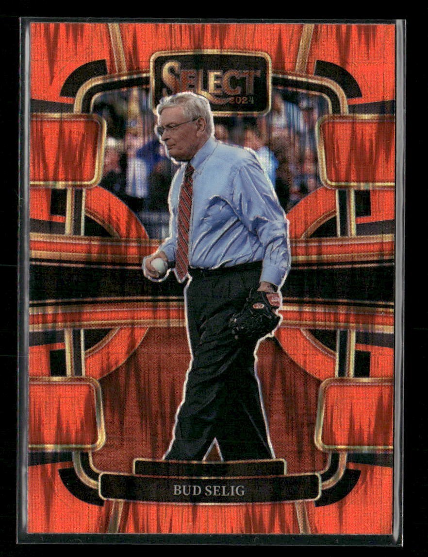 2024 Panini Select - Concourse Bud Selig #51 Orange Flash Prizm