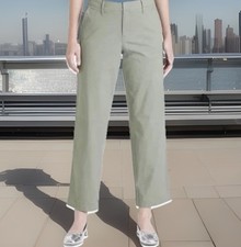 A New Day Womens Olive Green High Rise Straight Leg Pants Size 2 Reg Length