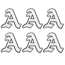 Iron patches, 6pcs letter A patches black white