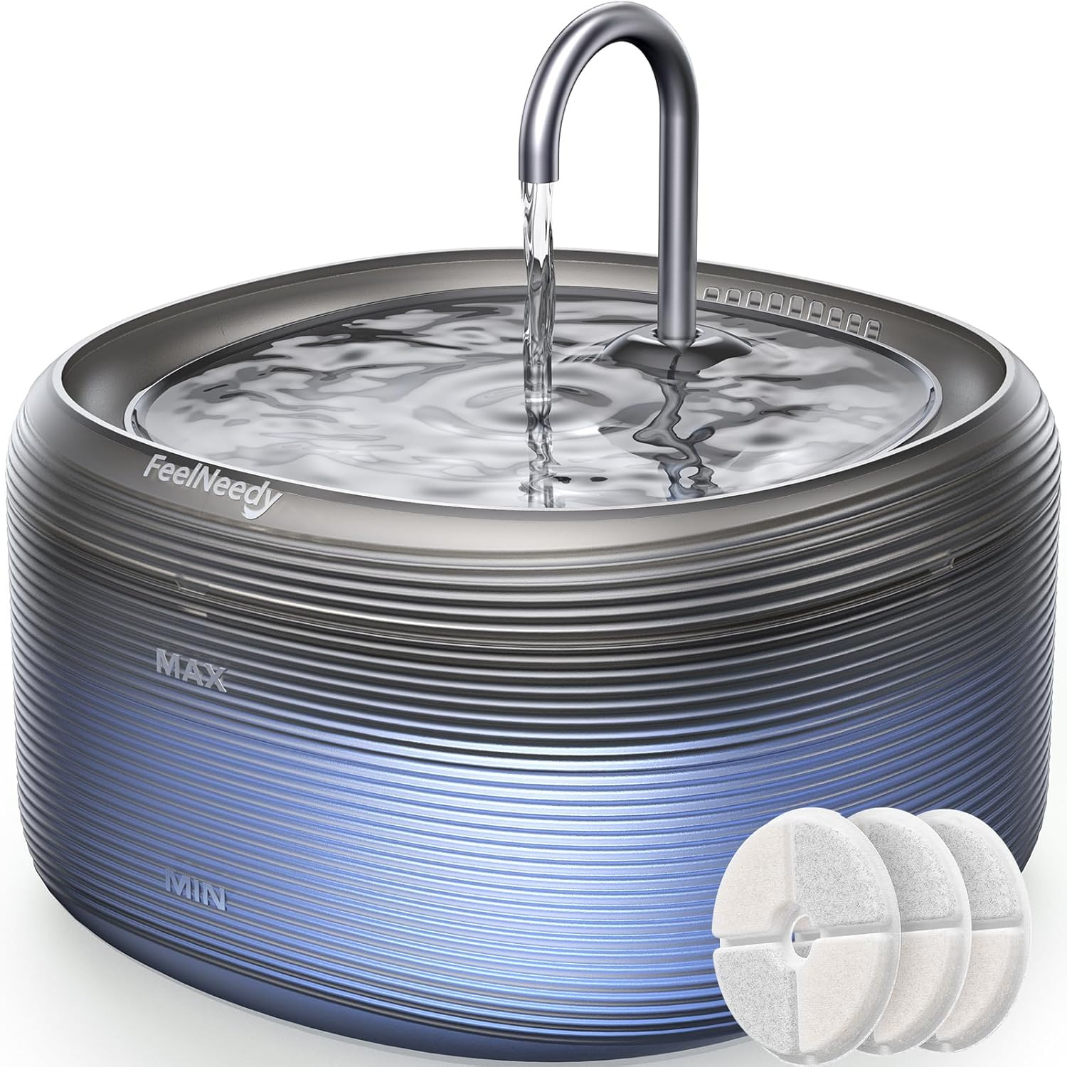 Fontanella Gatti 3.2L Rubinetto | Mai più ciotole vuote con LED
