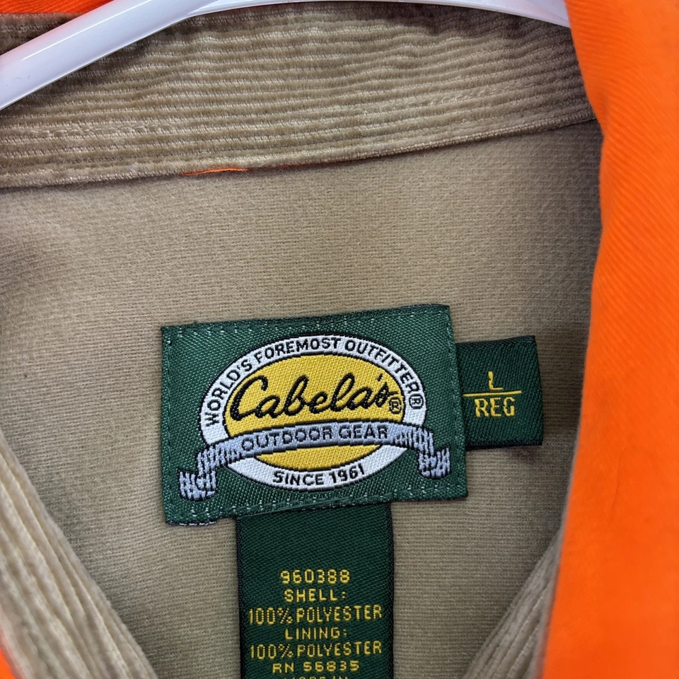 Camisa de Caza Cabela's Naranja Brillante Para Hombre Grande Reg Seguridad Campo Exterior Equipo Foto 4 de 4