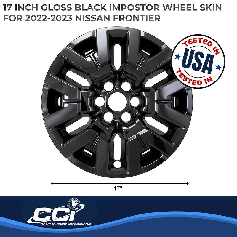 Coast to Coast Gloss Black Wheel Skins for 2022-2025 Nissan Frontier 17" - Image 3 of 3