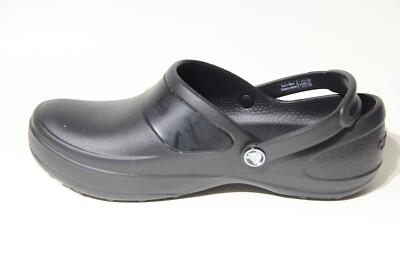 Crocs Womens Mercy Work Clogs Slip Resistant Work Shoes Black Size 8