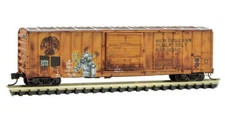 SRN ex-NOPS 50' Ribside Boxcar Weathered Graffiti MTL 025 44 186 N SCALE