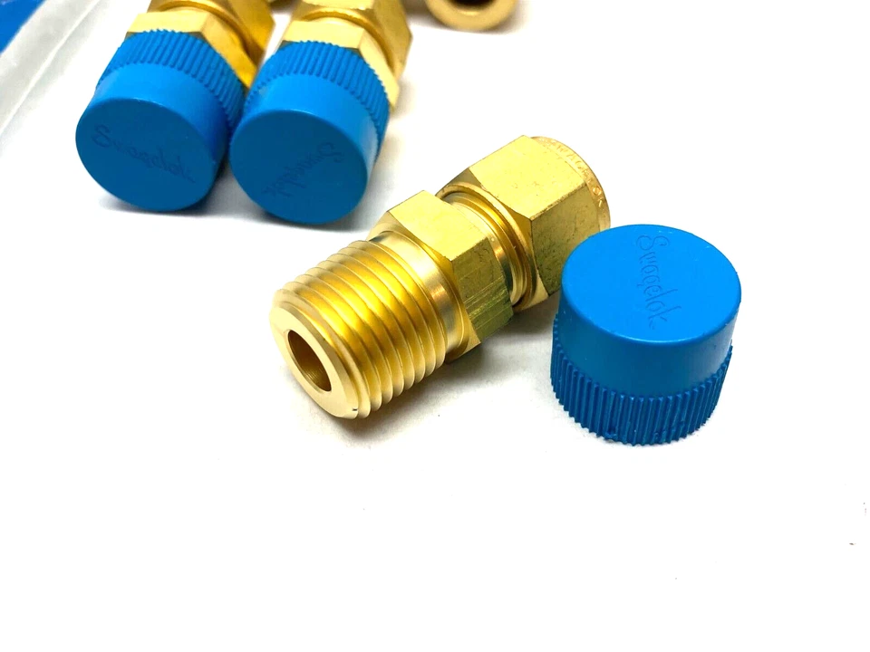Swagelok B-12M0-1-8 Brass Compression Tube Fitting 12mm Tube, 1/2" NPT PKG OF 6 - Image 4 of 4