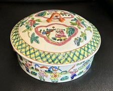 Vintage Chinese Famille Rose Porcelain Bowl With Lid