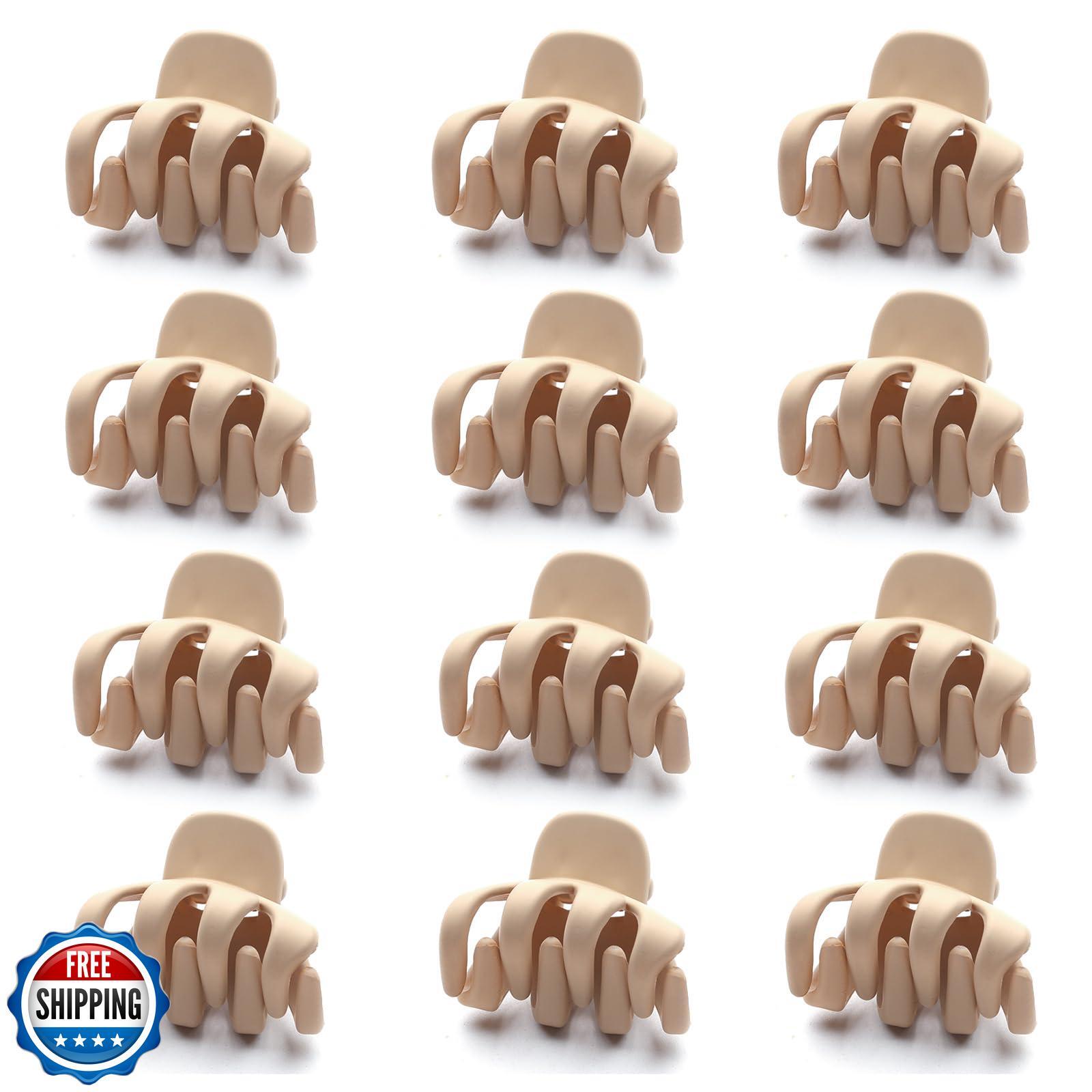 Cobahom 12-Pack 1.2 Inch Matte No-Slip Mini Hair Claw Clips