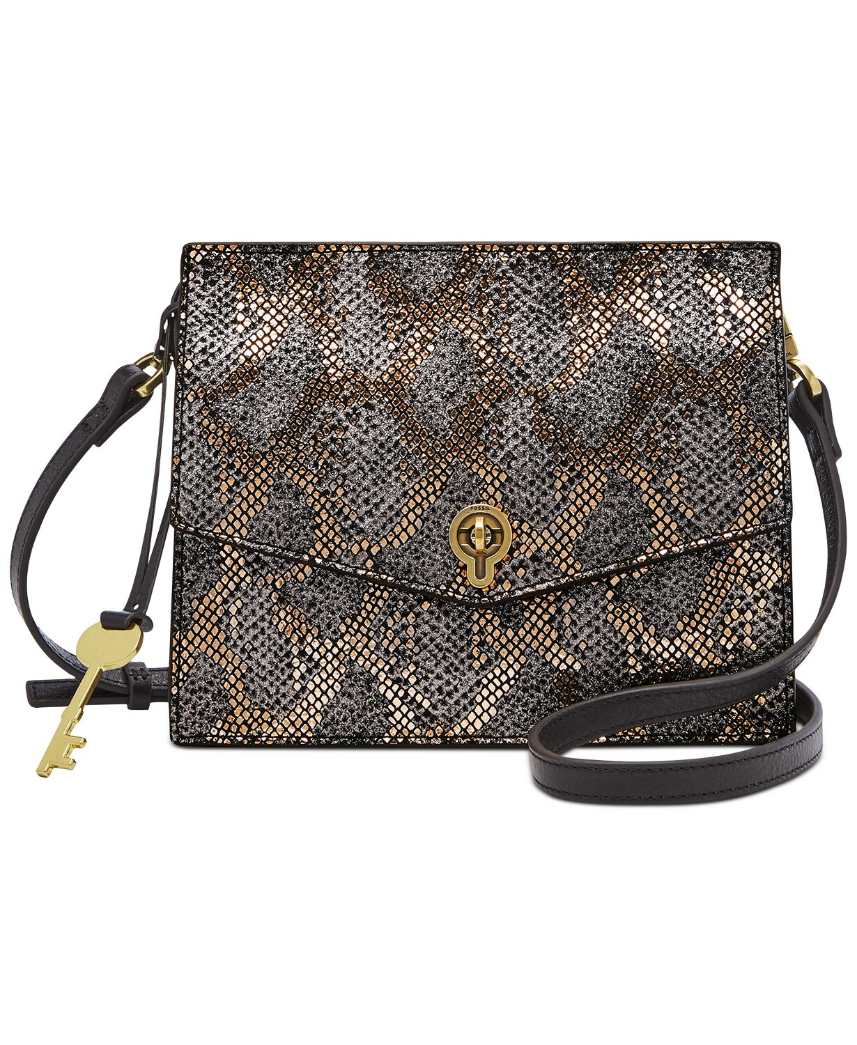 Fossil Stevie Small Silver Metallic Crossbody Zb7863043 Silver Nwt Ebay