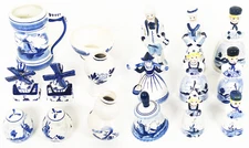 Porcelain Figurines Ceramic Dutch Windmills Lot, Holland Delft's Blue Vtg Japan