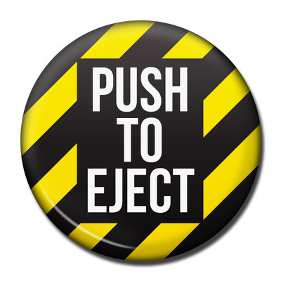 PUSH TO EJECT, Aviation Themed Fridge Magnet, Aviator Pilot USAF Luso Aviation
