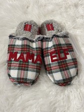 Wondershop MAMA ELF Slide Slippers Plaid- Size L 9-10 