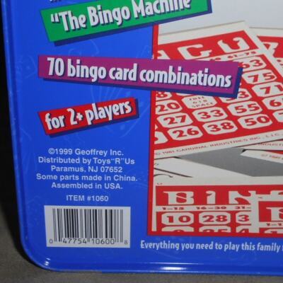 Vintage 1999 Bingo w/The Bingo Machine Pavilion/Toys 'R Us #1060