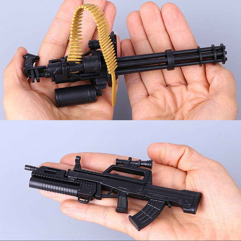 1/6 Scale Mini Gun Model, Plastic, Black,Easy To Assemble,For 12