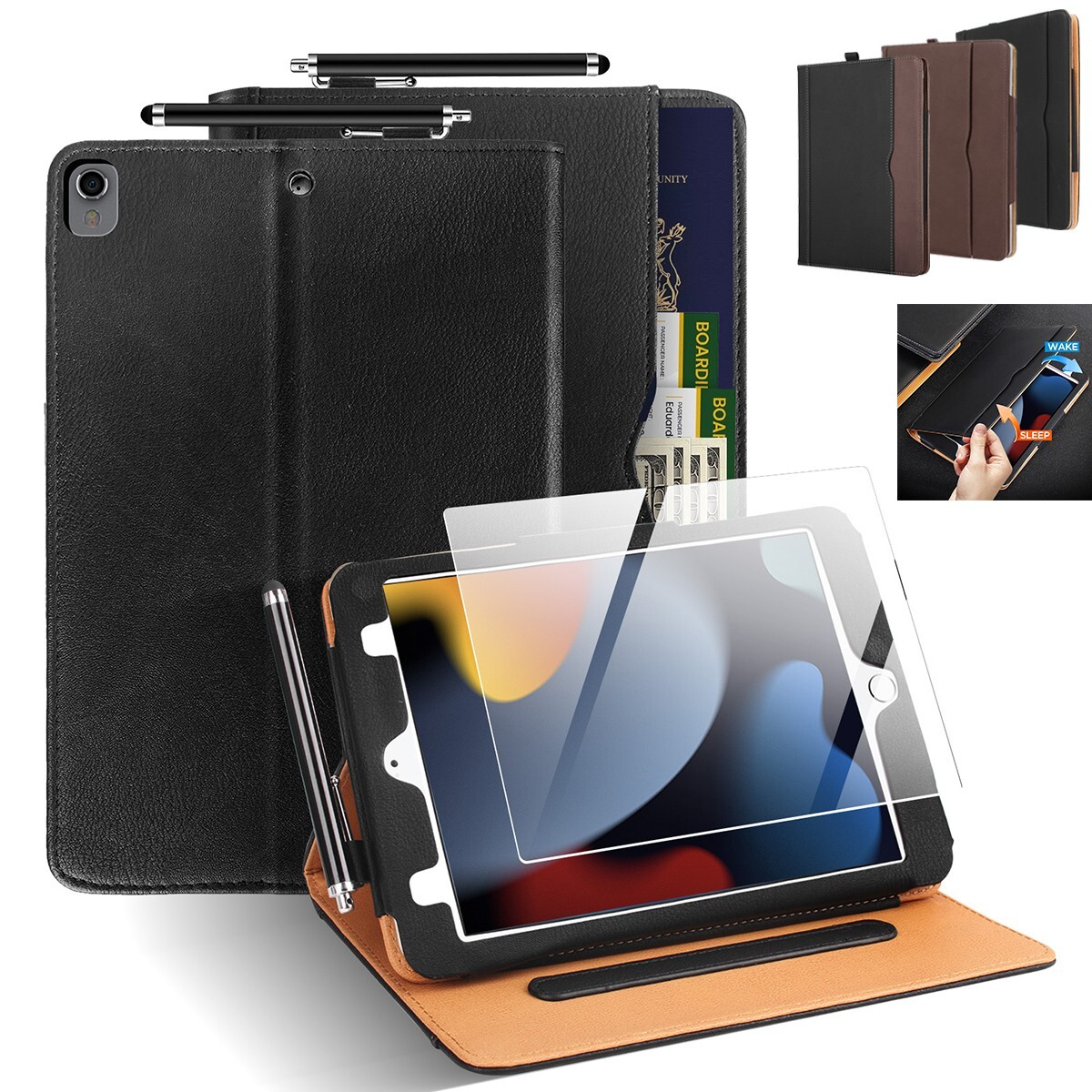 iPad Case 9th 8th 7th Gen 10.2 Soft Leather Magnetic Smart