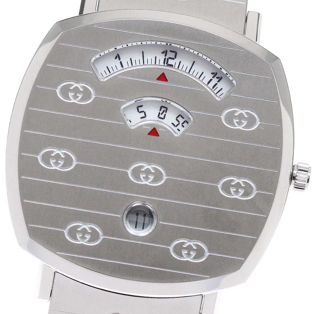 Montre à quartz pour homme GUCCI Grip 157,3/YA157410 date cadran blanc_861344
