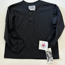 Jammer Made In USA VTG Boys Medium 5/6 Has Tags Solid Black Long Sleeve Shirt