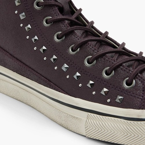 John Varvatos Bootleg Men's Vulc Multi Stud Mid Top Sneaker Leather Shoe Port - Picture 5 of 7