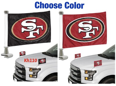 NFL San Francisco 49ers Ambassador Car Flag set of 2