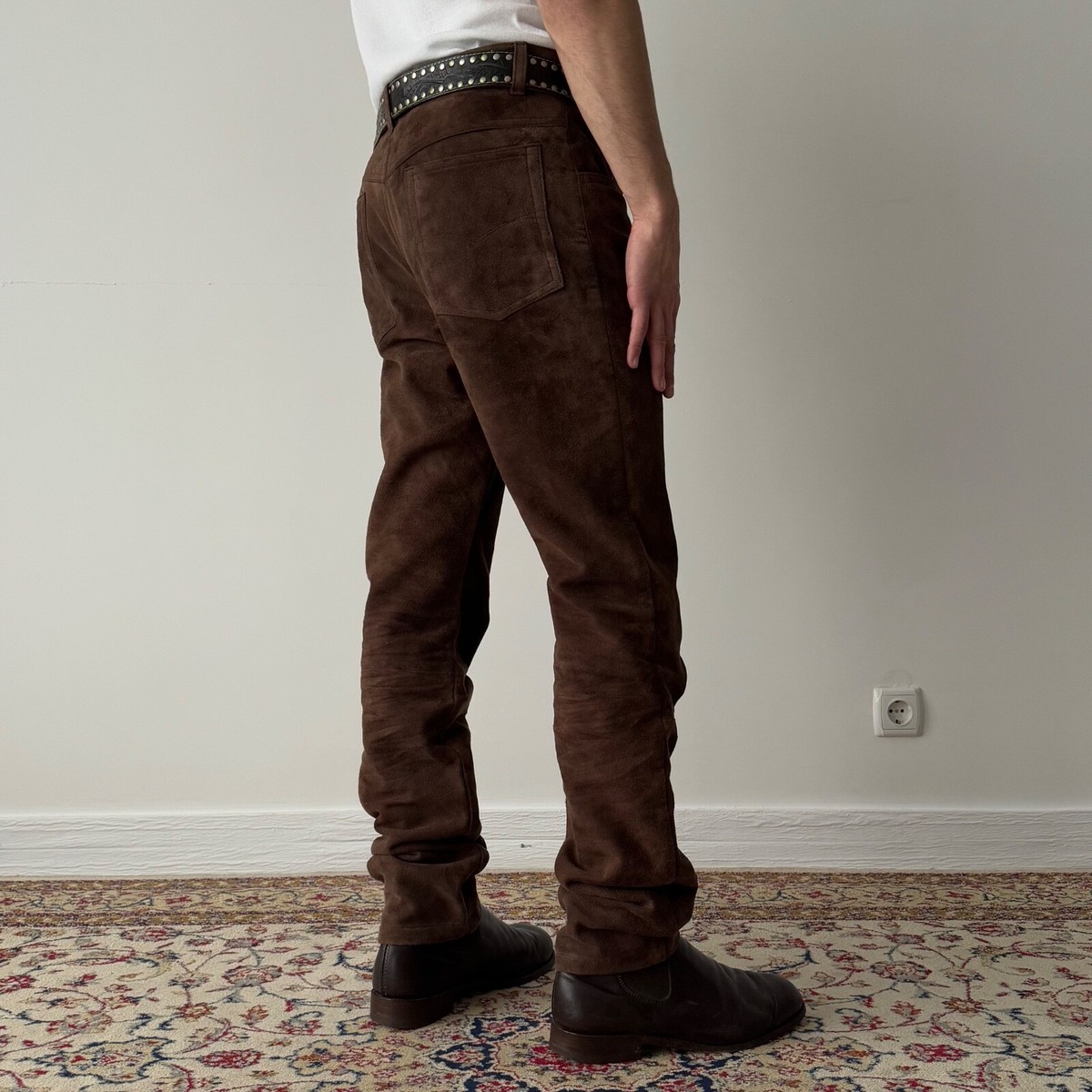 1970s Vintage Men's Levi's Cowboy Cowhide Suede Brown Pants 1970s Vintage Men's Levi's Cowboy Cowhide Suede Brown Pants