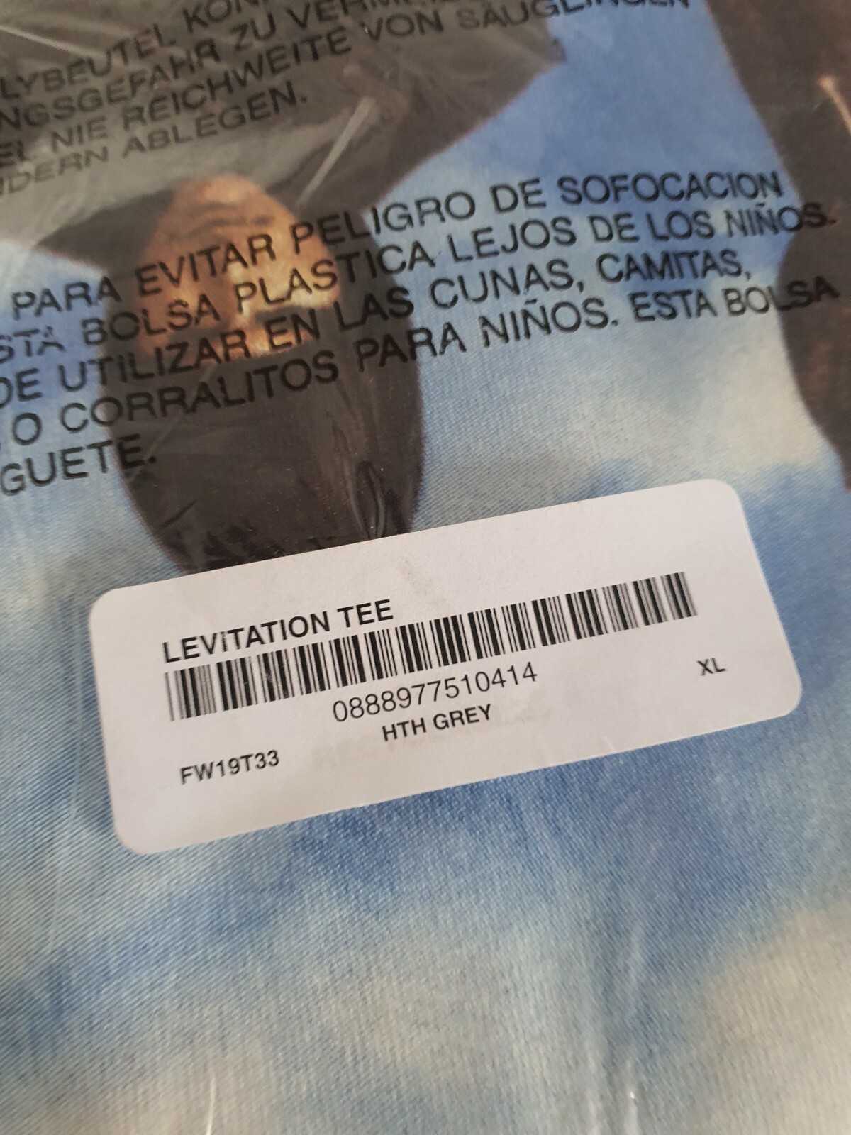 FW19 Supreme Levitation heather grey Tee XL T-shirt New Unopened Made In USA thumbnail 6