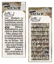 Tim Holtz Layering Stencils Text Script Concert Music Notes Mixed Media Set