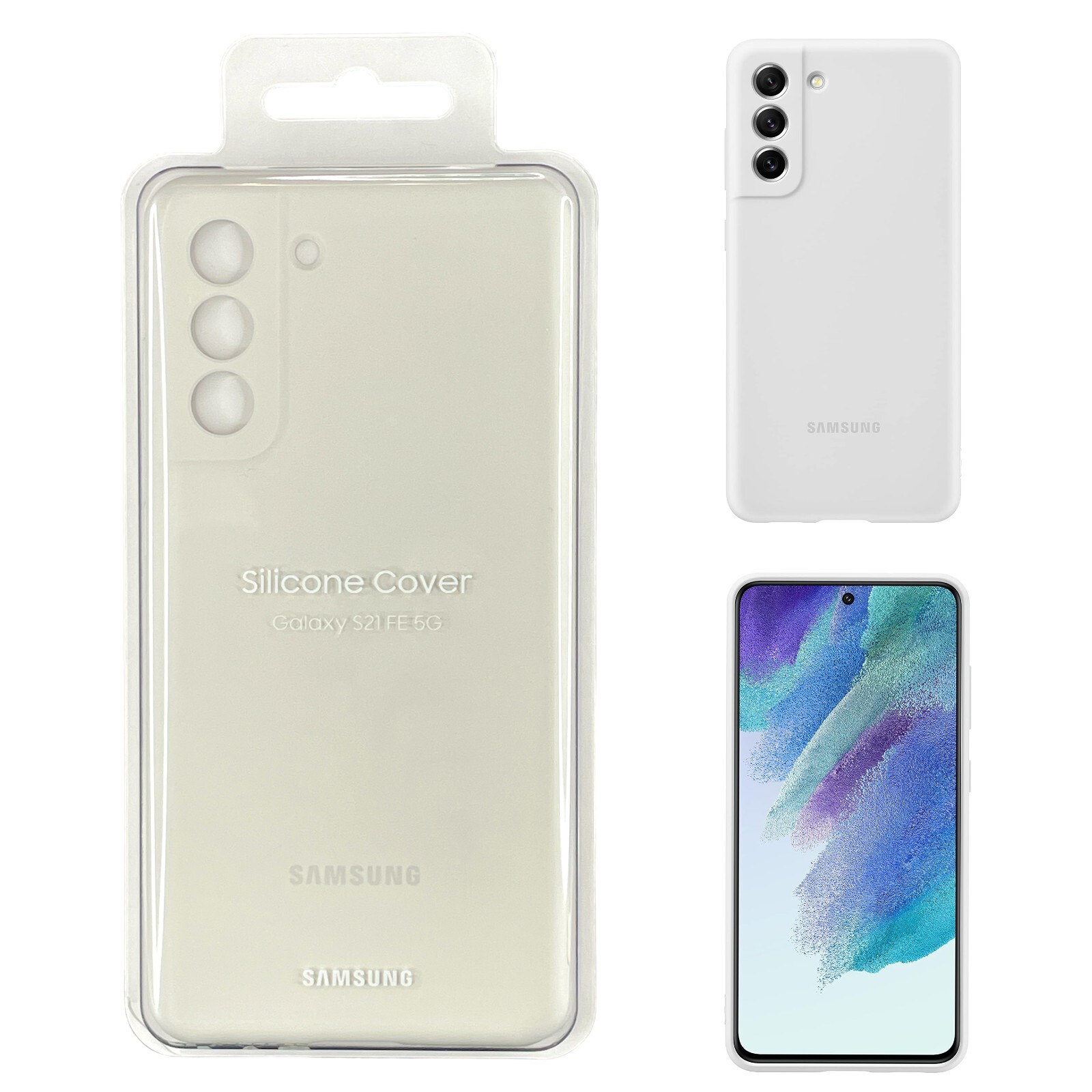 Original Genuine SAMSUNG Official Silicon Cover Case for Galaxy S21 FE 5G White - Picture 1 of 3