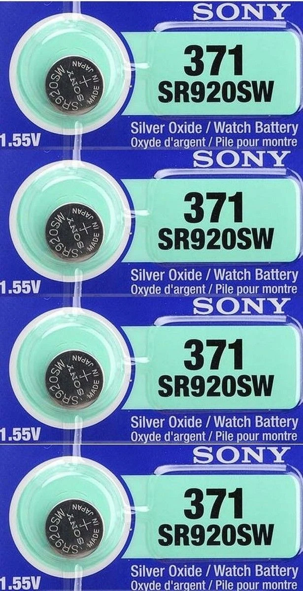 4 Battery SONY 371 Silver AG6 SR69 SR92 V371 D371 SR920SW LR921 L920 GP371  Watch