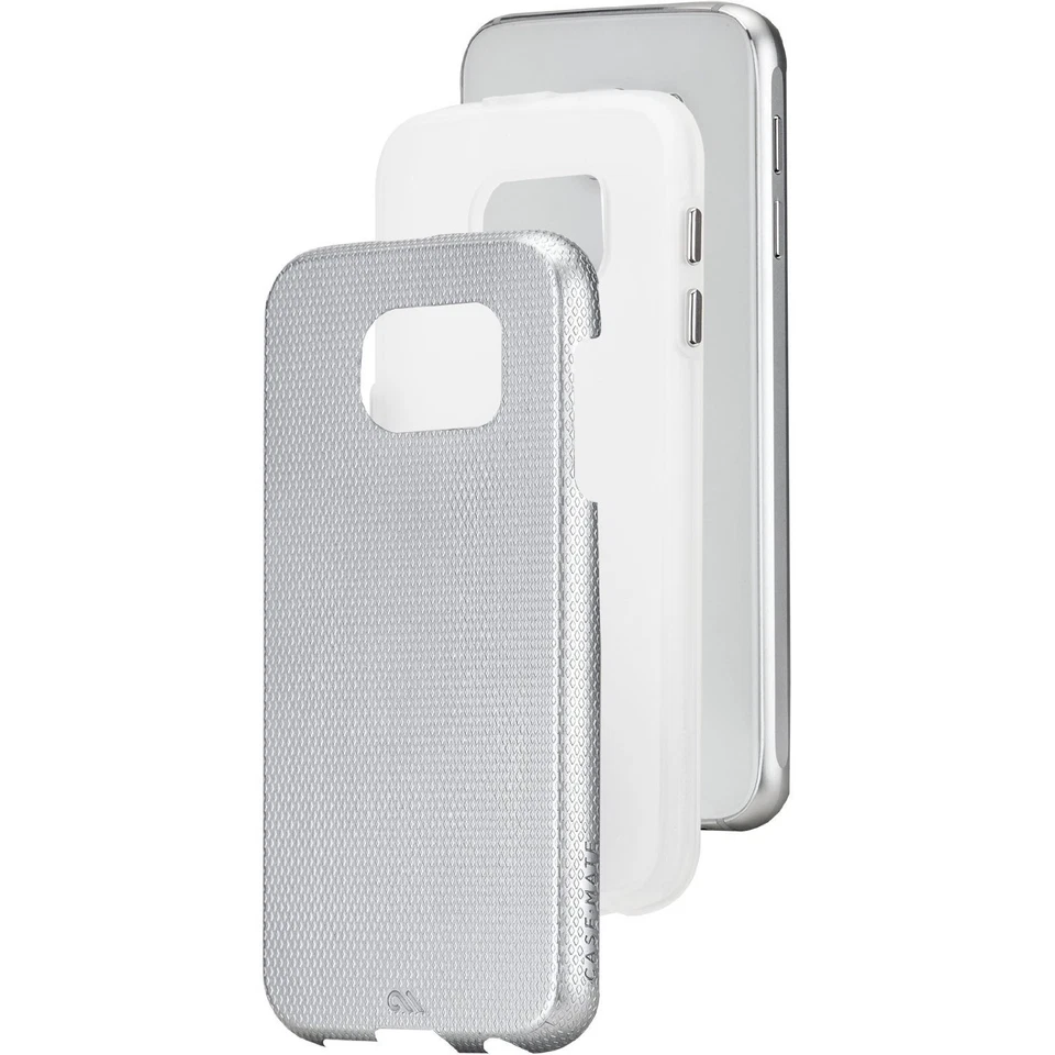 Funda rígida resistente Case Mate de 2 capas cubierta a presión para Samsung Galaxy S6 plateada Foto 3 de 4