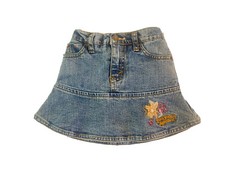 Levis Straus 3T skort Girls denim embroidered flowers snap elastic 25