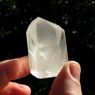 Natural Clear Quartz White Pyramid Growth Phantoms Polished Gem Point Tower 58g