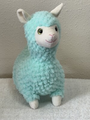 Dollar General Llama 11 Inch Blue Plush Stuffed Toy Llama Waffle Texture