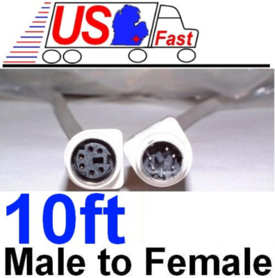 10ft short 6pin MD/Mini DIN Male~Female Extension Camera/Cam/Video/Power Cable