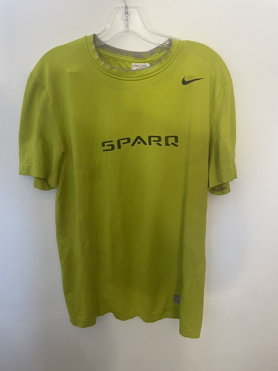 Pre-owned Nike Pro Sparq T-Shirt Men's Large Yellow