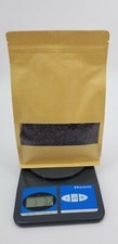 100 x 18Oz Kraft Waxed Window Stand Up Barrier Pouch Resealable Bags Gusseted