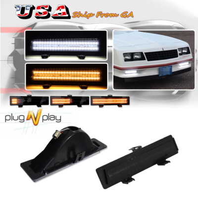 Smoked Switchback LED Front Parking Signal Lights For 81-88 Chevy Monte Carlo SS