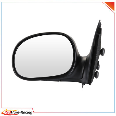 Pair Black Manual Fold Side Mirror Assemblies For 1997-2004 Ford F-150 (Driver & Passenger Side)