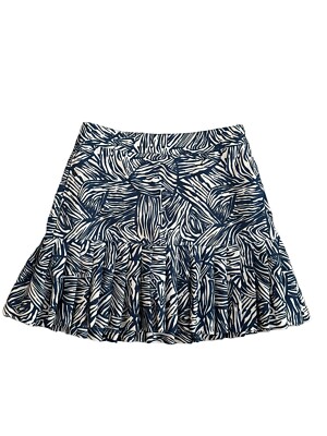 Lady Hagen Blue And White Geometric Print Pleated Tennis Golf Skort Size 